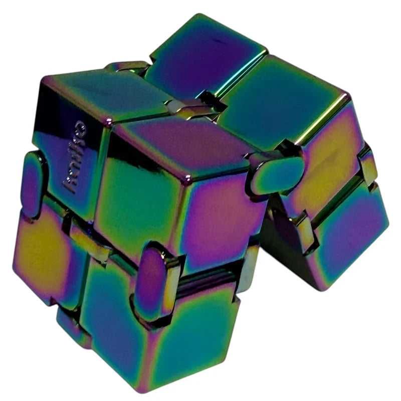 Oil Slick Square Spinning Cube