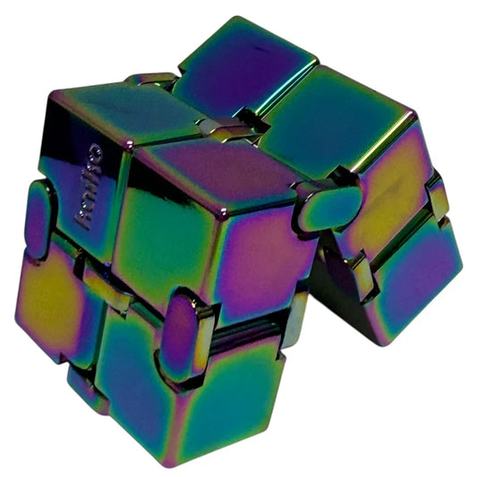 Oil Slick Square Spinning Cube